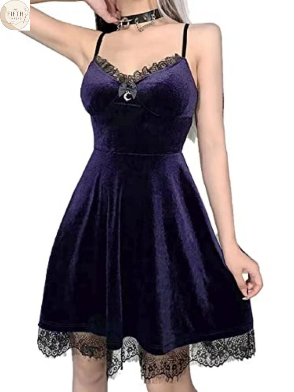 Gothic Velvet Lolita Dress Crescent Moon Charm Cami Witchy Grunge Party